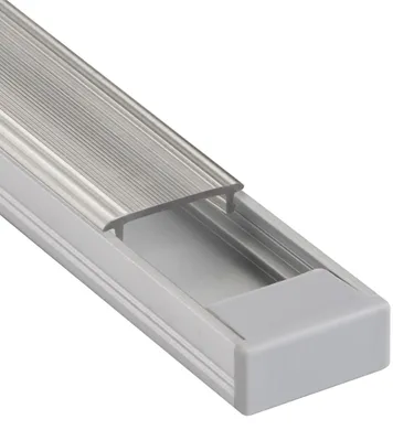 Produktbild von SOTECH LED Profil Alu 1000 mm – klare Abdeckung + Endkappen, Aufbauprofil, LED Stripes