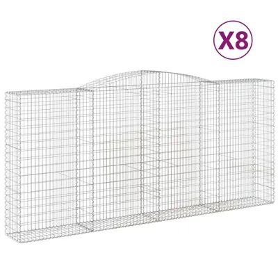 Produktbild von Gabionen mit Hochbogen 8 Stk. 400x50x180/200cm Verzinktes Eisen
