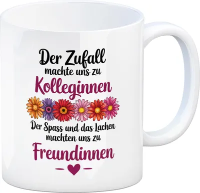 Produktbild von Beste Kollegin Kaffeebecher mit Spruch nicht nur Kolleginnen sondern Freundinnen