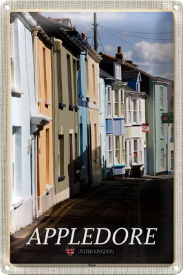 Produktbild von Blechschild Städte England Appledore Town Street 18x12cm