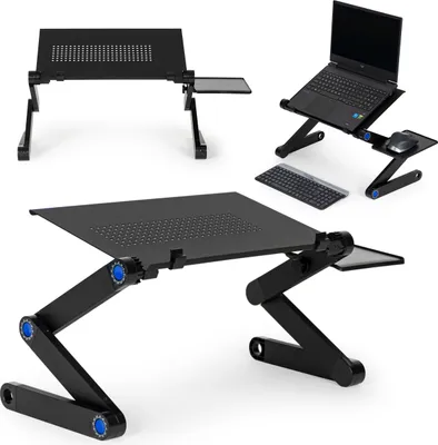 Obrázek produktu pro MODERNHOME - Stolní stojan, hliníkový stojan na notebook, skládací, nastavitelný, 2 desky