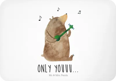Produktbild von Mr. & Mrs. Panda magnet Bär Gitarre - Weiß - Geschenk, whiteboardmagnet, zettelhalter, wandmagnet, Teddy, Kühlschrankmagnet, haftmagnet