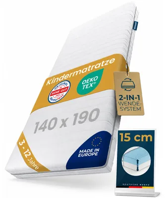 Produktbild von Finnson Kindermatratze Komfortschaum 60° waschbar - 100 - 2-in-1 Kinderbett