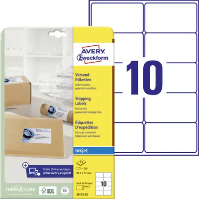 Immagine prodotto di AVERY Etichette per spedizioni a getto d'inchiostro Zweckform, 99,1 x 57 mm, bianco