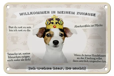 Produktbild von Blechschild Spruch 18x12cm Tiere Hund willkommen wohne hier Schild