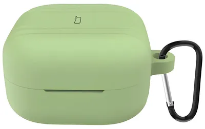 Produktbild von Silikonhülle mit Karabiner für Galaxy Buds 4 / 4 Pro, Bizon Case Headphone Silicone, Hellgrün