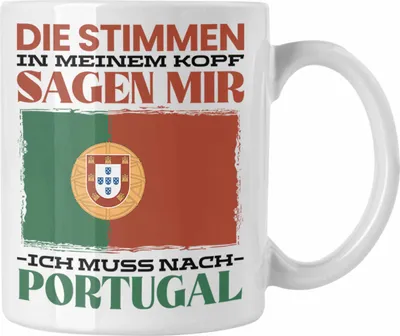 Produktbild von Trendation - Portugal Tasse Geschenk für Portugiesen Urlaub Land (Weiß)