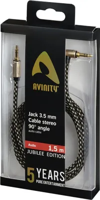 Produktbild von Avinity 1.5m, 2x3.5mm, 3.5mm, Männlich, 3.5mm, Männlich, 1,5 m, Schwarz, Gold