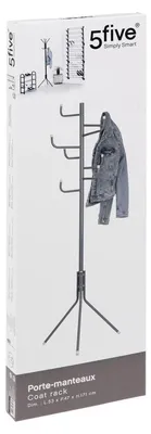 Produktbild von 5 five simply smart Garderobenständer, 8 Haken, Metall, Schwarz