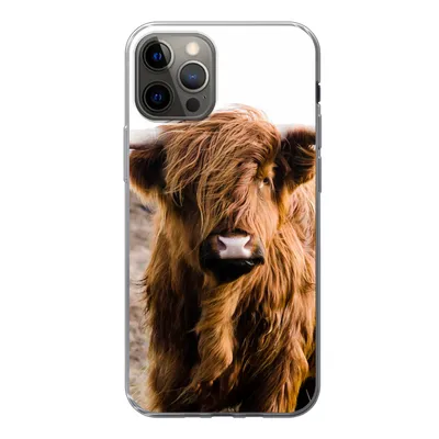 Produktbild von MuchoWow® Handyhülle Schutzhülle Hülle für iPhone 12 Pro Schottische Highlander - Landschaft - Kuh - Braun - Tiere - Natur Silikon Softcase Handy Hülle - Abdeckung