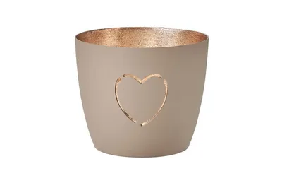 Immagine prodotto di Gift Company Windlicht Madras Herz M, Teelichthalter, Kerzenhalter, Eisen, Sandstone, Gold, 8.5 cm, 1063504029