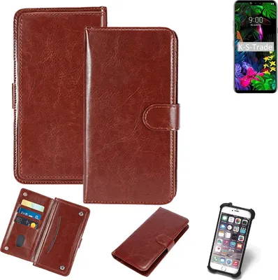 Produktbild von K-S-Trade 360° Hülle kompatibel mit LG Electronics V50 ThinQ 5G braun Kunstleder Case BookCase WalletCase Kunstlederederhülle Handyhülle,