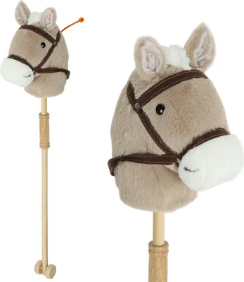 Produktbild von Steckenpferd Kinder Steckenpferde mit Sound, Rolle, Stockpferd zum Reiten für Kinder 24+ Monate, Grau