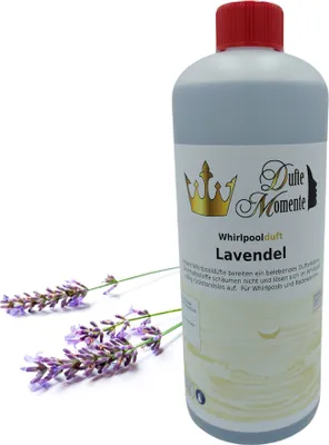 Produktbild von Dufte Momente | Whirlpool Duft 1 Liter Lavendel | mit naturreinen und natürlichen ätherischen Ölen | kein Schaum | vegan und ohne Tierversuche
