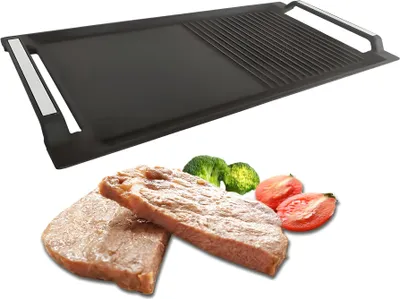 Image de Poêle Grill en Fonte COVERCOOK avec 2 Poignées Rectangulaire