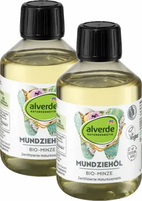 Produktbild von 2 x alverde Naturkosmetik - Mundziehöl Bio-Minze (2 x 200 ml)