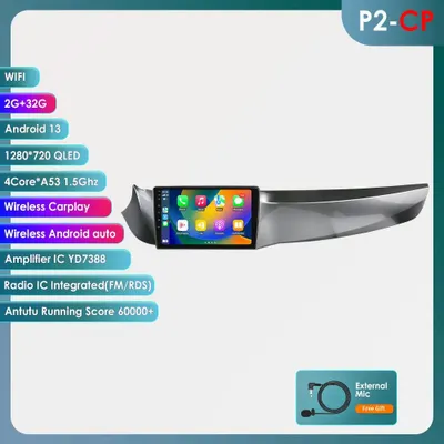 Imagen del producto de Reproductor multimedia para coche Android 14 - Sistema de entretenimiento para automóvil - Reproductor de navegación - Estéreo con pantalla táctil