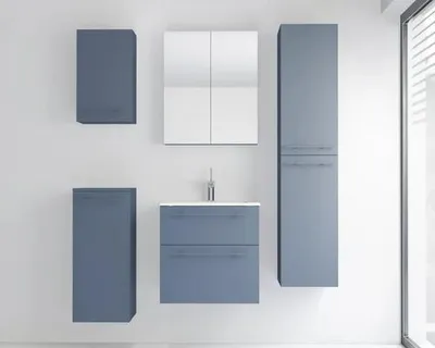 Produktbild von Jungborn Unterschrank QUARANTA BxHxT 35 x 81,8 x 35 cm links Frontfarbe blau matt