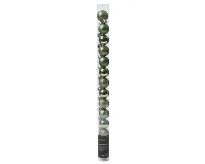 Produktbild von Weihnachtskugeln Kunststoff 3cm 14er Set - Rosmarin