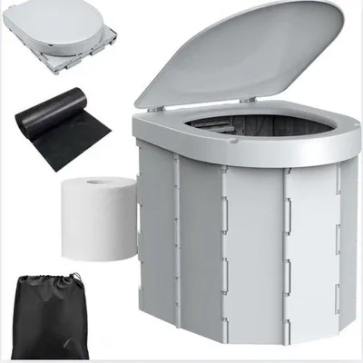Immagine prodotto di Cabina WC portatile, comoda, robusta, con coperchio