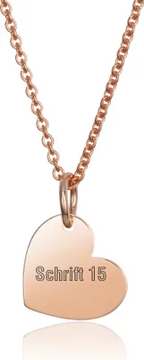 Produktbild von MATERIA by Matthias Damen Halskette mit Anhänger Gravur Herz Rosegold 925 Silber 42-45cm mit Geschenk-Box KA-441