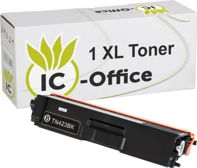 A product shot of a toner cartridge and its packaging.
