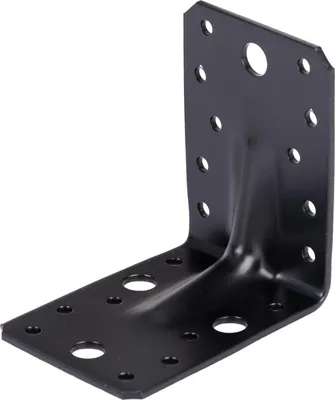 Produktbild von Alberts Schwerlast-Winkelverbinder Sicke  (Set 25 Stück) - verzinkt - schwarz - kunststoffbeschichtet - 90 x 90 x 65 mm, schwarz