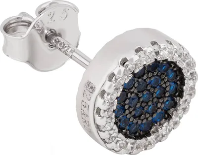 Produktbild von Einzel 8,5mm Kelch Ohrstecker 925 Silber Zirkonia Blau und Weiß Männer Ohrring
