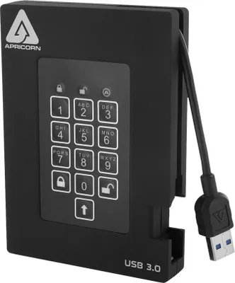 Produktbild von Apricorn Aegis Padlock Fortress 1TB - 1000 GB - 3.2 Gen 1 (3.1 Gen 1) - 5400 RPM - Schwarz