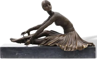Produktbild von Bronzeskulptur Bronze Figur Tänzerin nach Chiparus Skulptur Antik-Stil Replik