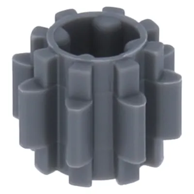 A single, dark gray LEGO Technic gear with 8 teeth is shown against a white background.