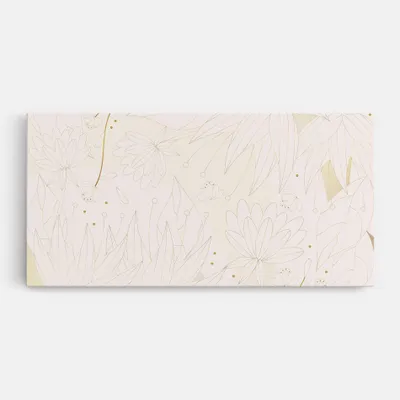 Produktbild von ARTHUB® Leinwandbild 50x100 cm, Flower Cream Line | Wohnzimmerdekoration, Hängende Bilder, Wanddekoration, Heimdekoration, Blumen, Gezeichnete Blumen