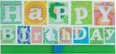Produktbild von Artebene-Tasse, bedruckt mit "Happy Birthday", Motiv "Flower Power", 23x11 cm