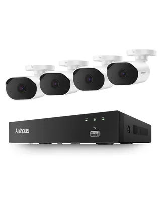 Produktbild von Anlapus 3MP PoE Überwachungskamera Set Außen mit 500GB HDD, 8CH 5MP NVR Videosystem, 4X 1296P Outdoor-Kameras, KI Personen- & Fahrzeugerkennung