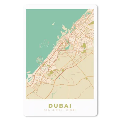 Produktbild von MuchoWow® Mauspad Mousepad Dubai - Stadtplan - Vintage - Karte 40x60 cm - Mousepads - Maus Mat - Pad - Mausunterlage - Schreibtisch Accesoire
