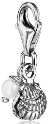 Produktbild von MATERIA by Matthias Wagner 925 Silber Charm Anhänger Muschel mit Süßwasserzucht Perle für Bettelarmband C11