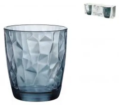 Immagine prodotto di BORMIOLI ROCCO Set 3 Bicchieri In Vetro Diamond Acqua Blu 30