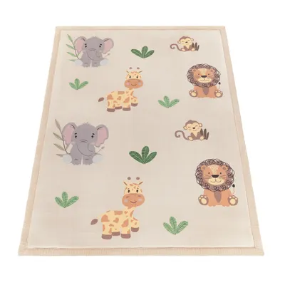 Produktbild von Paco Home Teppich Kinderzimmer Krabbelmatte Weich Waschbar Rutschfest Tiere Sonne Wolken 200x280 cm