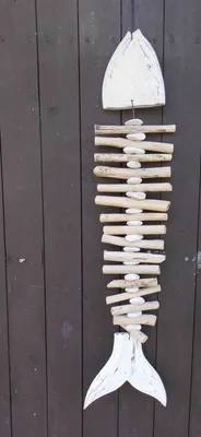 Produktbild von Großer Hänger Fisch Fischgräte Girlande Treibholz maritime Deko 80 cm