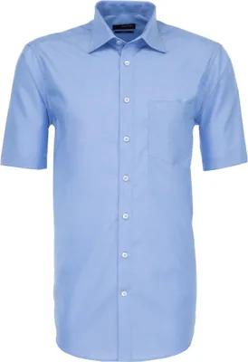 Immagine prodotto di Seidensticker - Camicia da uomo 1/2 manica, non stirata, moderna, rosa nera con colletto Kent (01.003001), taglia:44, colore:Blu medio (14)