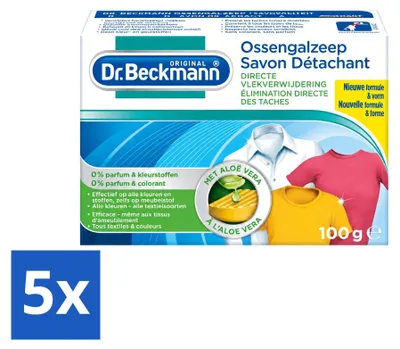 Produktbild von 5 x Dr. Beckmann Fleckenteufel Gallseife mit Aloe Vera, 100 g - Vorteilspackung - 5 Stücke