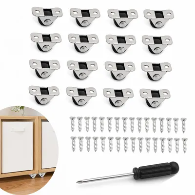 Productafbeelding van Mini meubelrollen set 16 stuks met schroeven en schroevendraaier