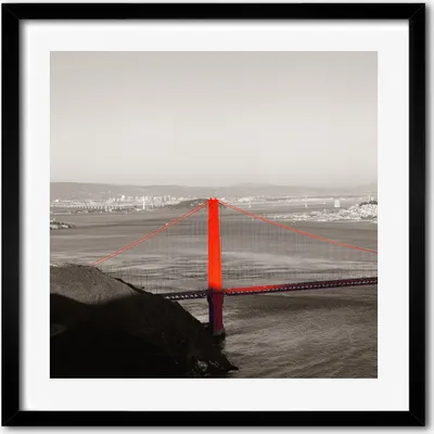 Produktbild von Bild - 50 cm x 50 cm - MDF - Rahmen, Wandkunst - San Francisco Brücke