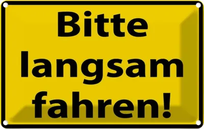 Produktbild von vianmo Blechschild 20x30 cm Bitte langsam fahren Warnschild Hinweisschild Sicherheit Vorsicht