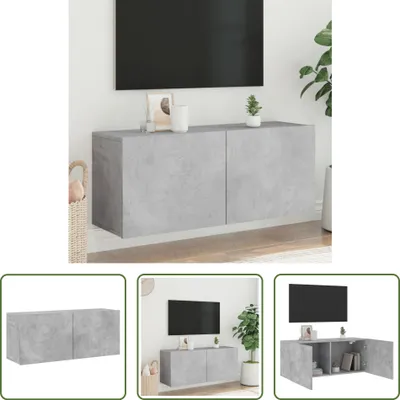 Produktbild von The Living Store TV-Wandschrank Betongrau 100x30x41 cm