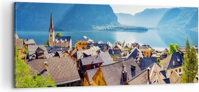 Produktbild von Bild auf Leinwand - Leinwandbild - Berge See Wasser - 100x40cm - Wand Bild - Wanddeko - Wandbilder - Leinwanddruck - Bilder - Kunstdruck - Wanddekoration - Leinwand bilder - Wandkunst - AB100x40-3955