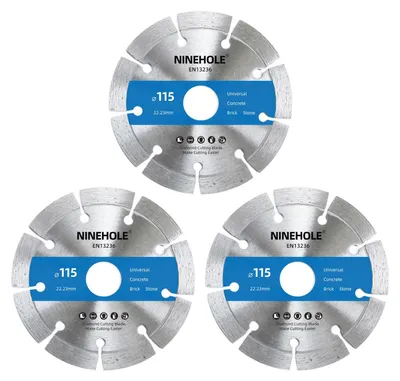 Image de 3 disques à meuler diamantés, 115 x 22,2 mm, pour béton, granit et pierre naturelle