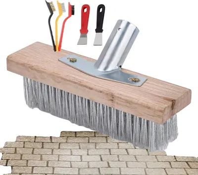Produktbild von Drahtbesen – 6 Stück Gartenbesen mit Sockel für Holzgriff, robuste Stahl | Hofbürste | 20/30/50 cm, Outdoor-Bürste für Zweckreinigung, einfache Montage