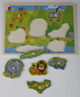 Produktbild von 24x Holz Steckpuzzle TIERE 31x 22x1,3cm Puzzle Geschenk Spielzeuge Spiele Kinder