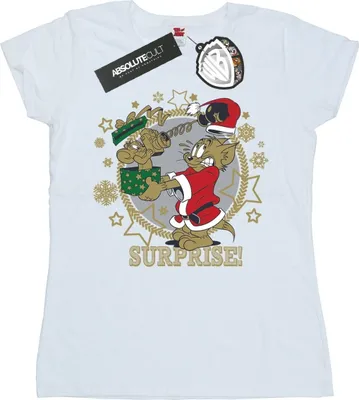 Produktbild von Tom And Jerry - "Christmas Surprise" T-Shirt für Damen BI43646 (XXL) (Weiß)